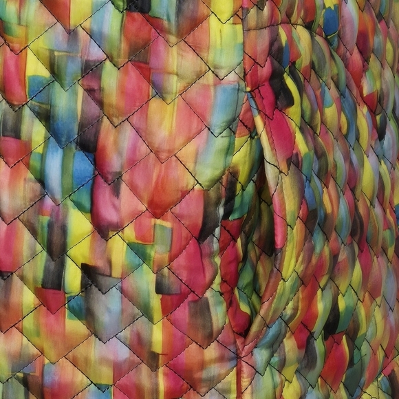 Caroline Rose Multicolor Quilted Zip Front Oversized Vest w/ Pockets - Size M - Picture 5 of 9